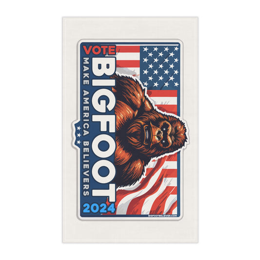 Bigfoot for President 2024 White Kitchen Towel