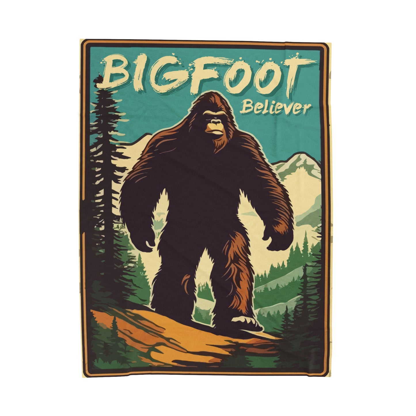 Bigfoot Believer Velveteen Plush Blanket