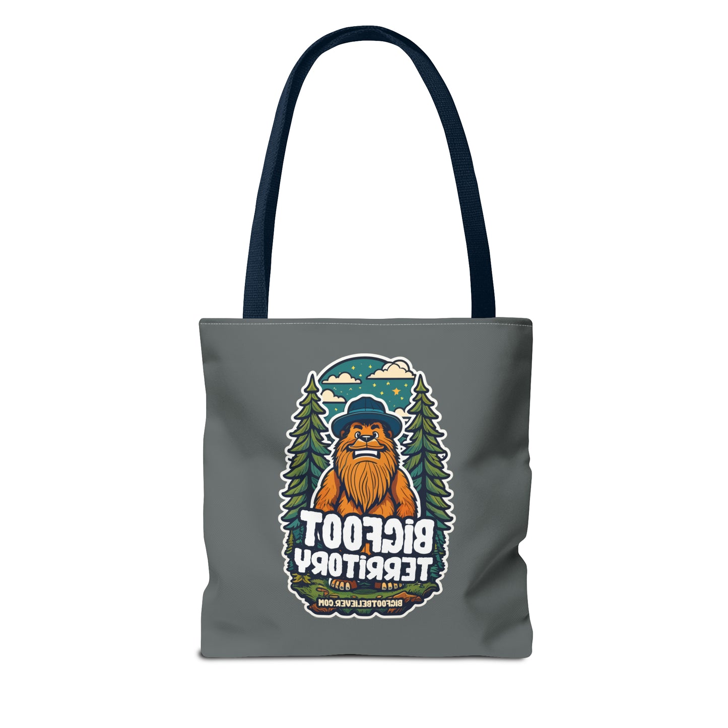 Bigfoot Territory ll Grey Tote Bag (AOP)