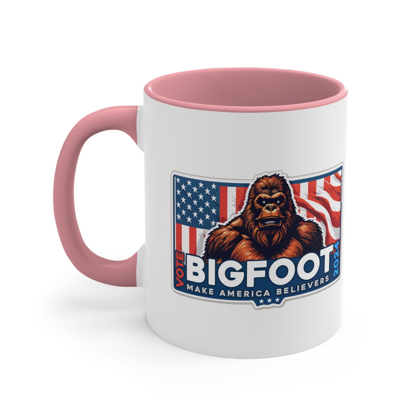 Bigfoot for President 2024 Accent Coffee Mug, 11oz