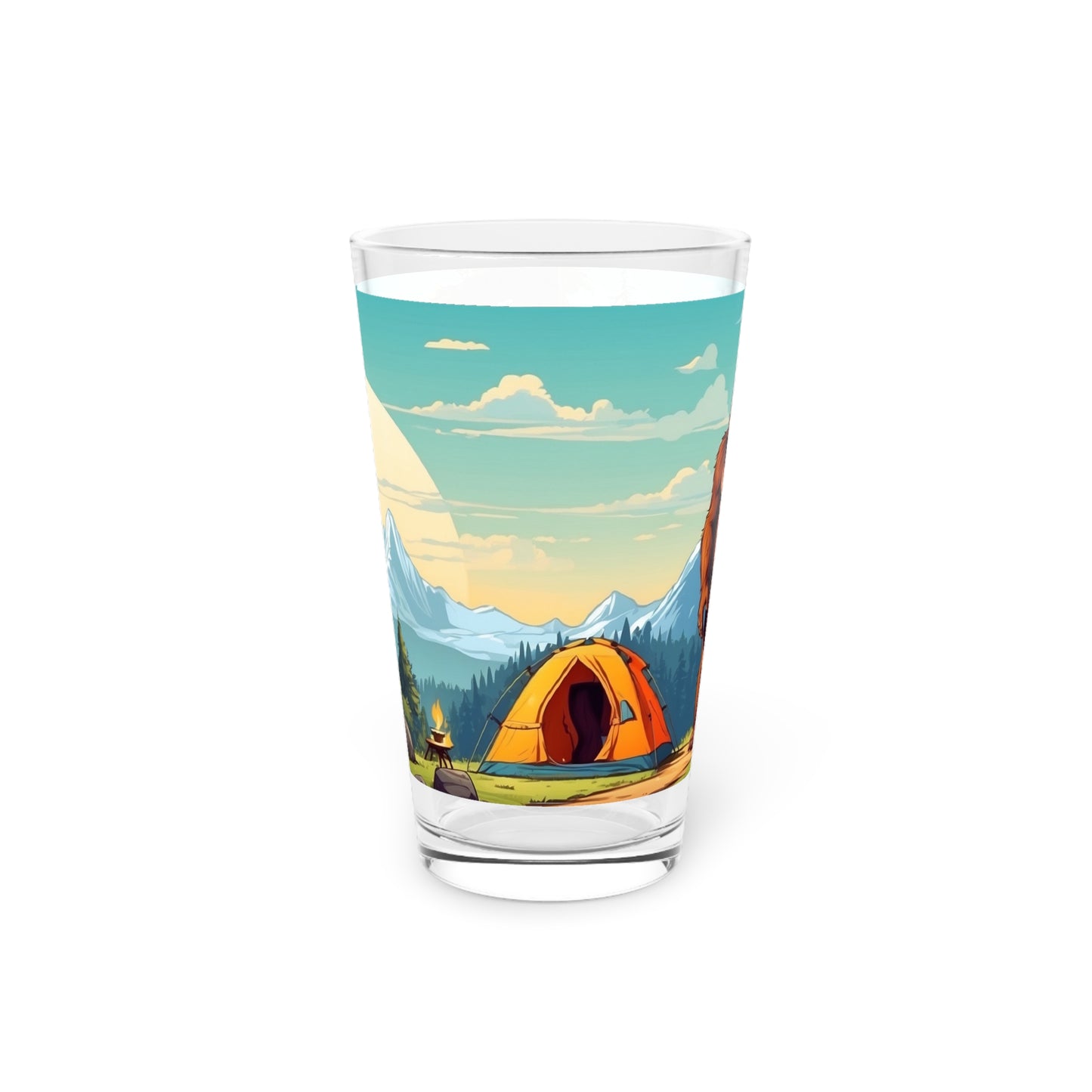 Bigfoot Believer Camper Pint Glass, 16oz
