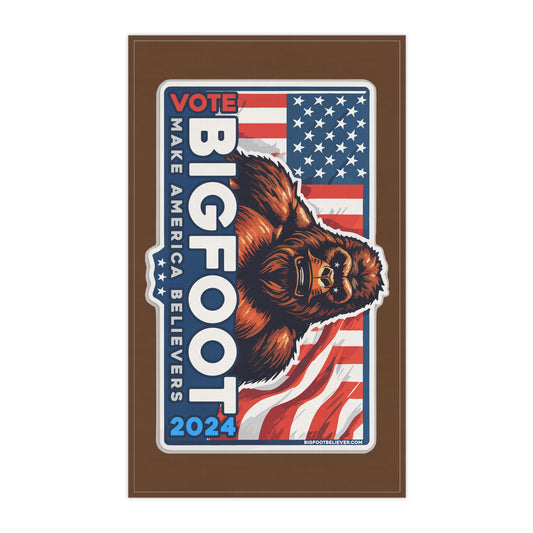 Bigfoot for President 2024 Brown Kitchen Towel