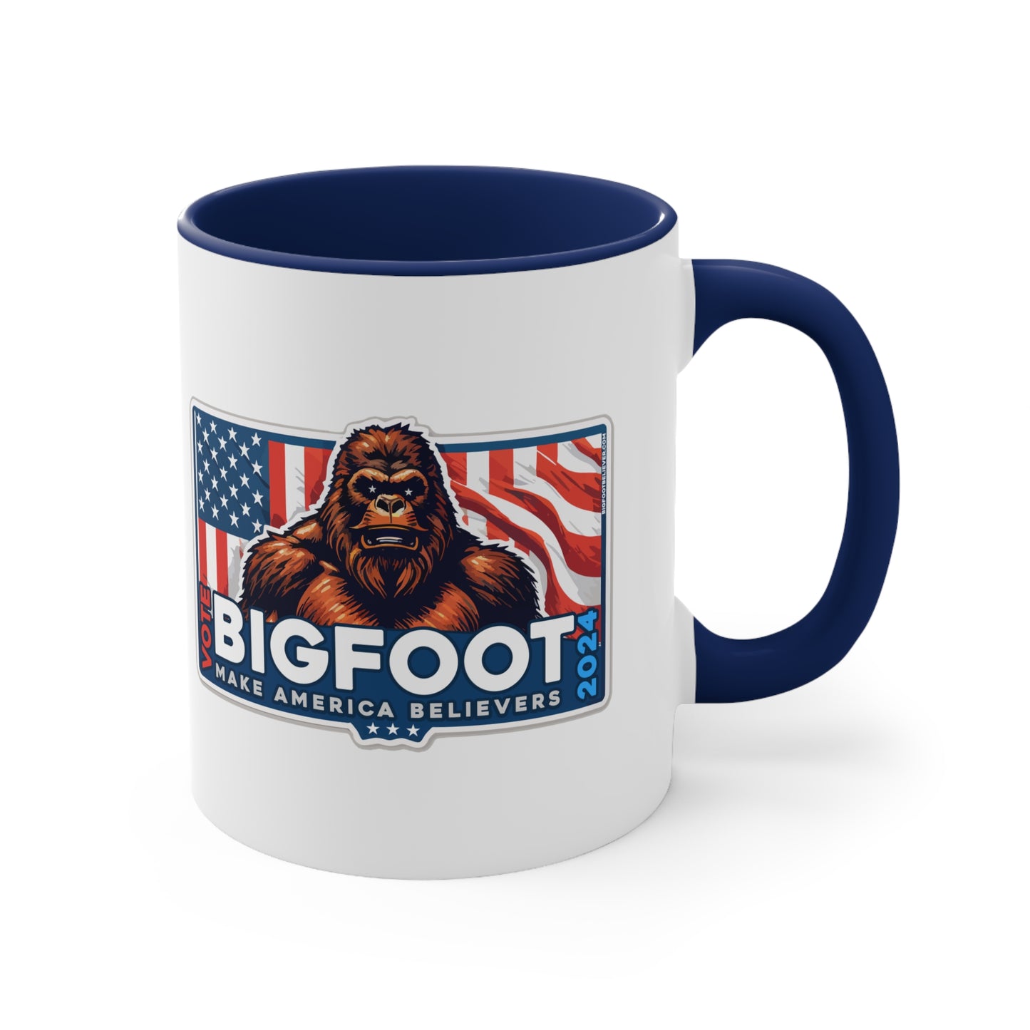 Bigfoot for President 2024 Accent Coffee Mug, 11oz