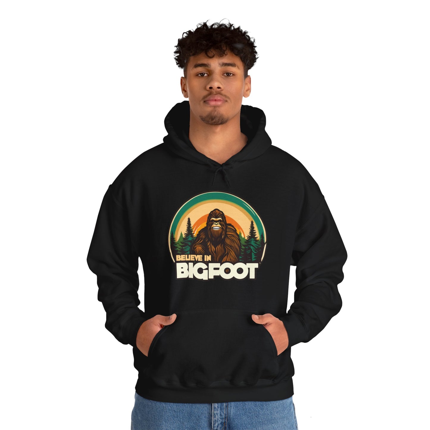 Believe in Bigfoot Unisex Adult Hooded Heavy Blend Sweatshirt