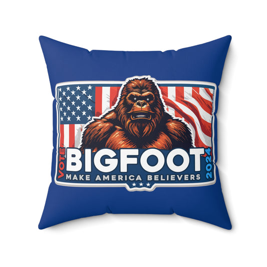 Bigfoot for President 2024 Spun Polyester Square Pillow