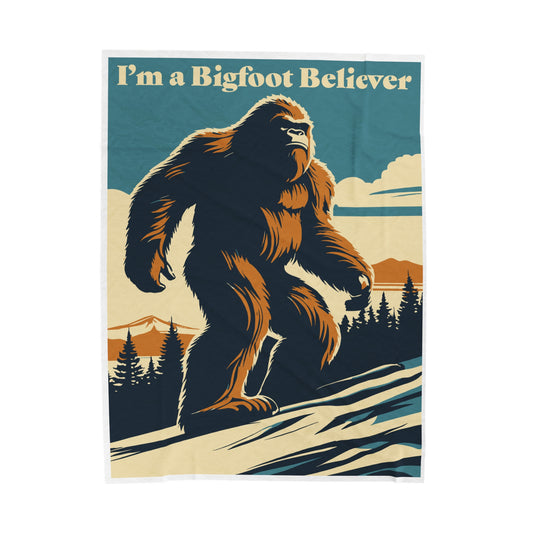 I'm a Bigfoot Believer Velveteen Plush Blanket