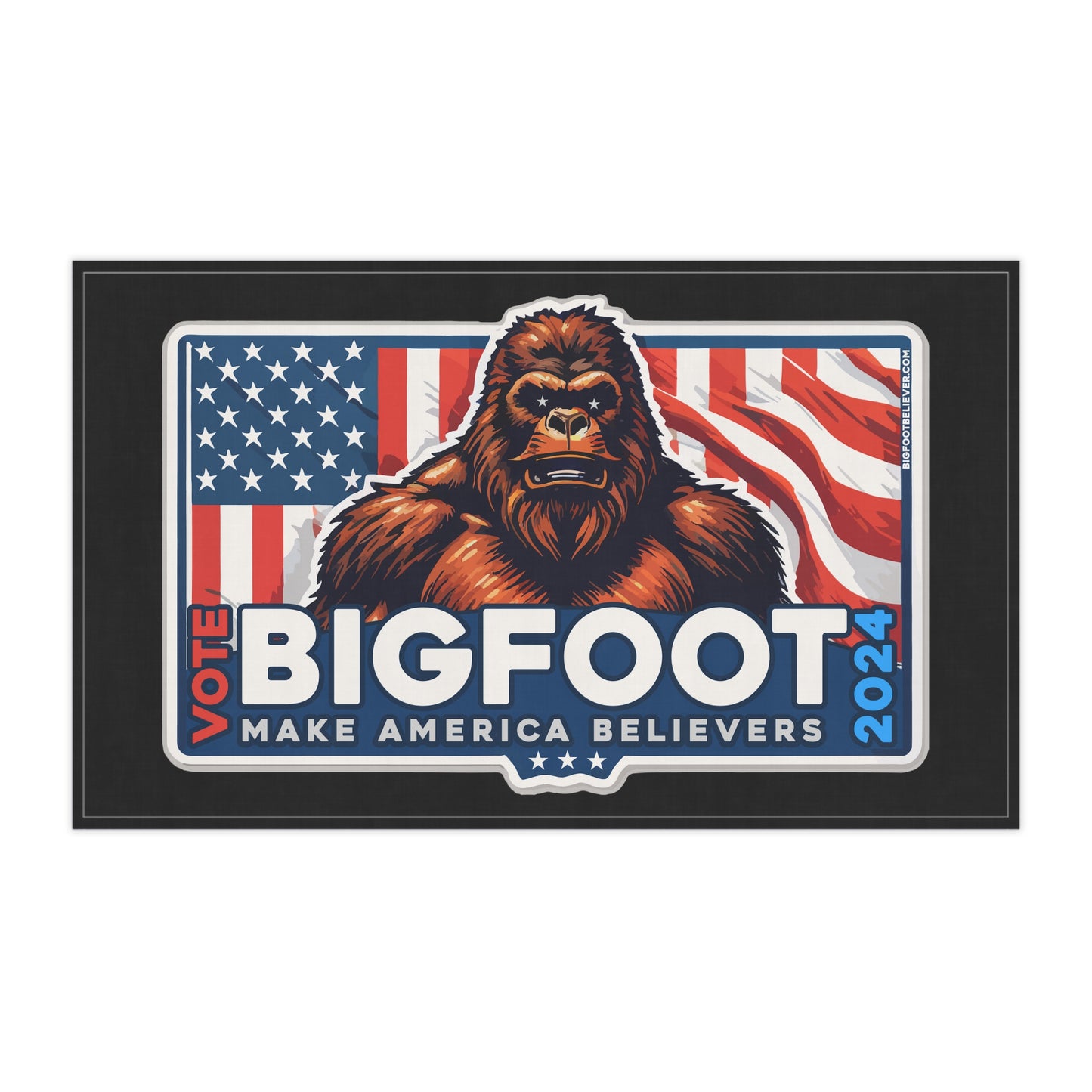 Bigfoot for President 2024 Black Kitchen Towel