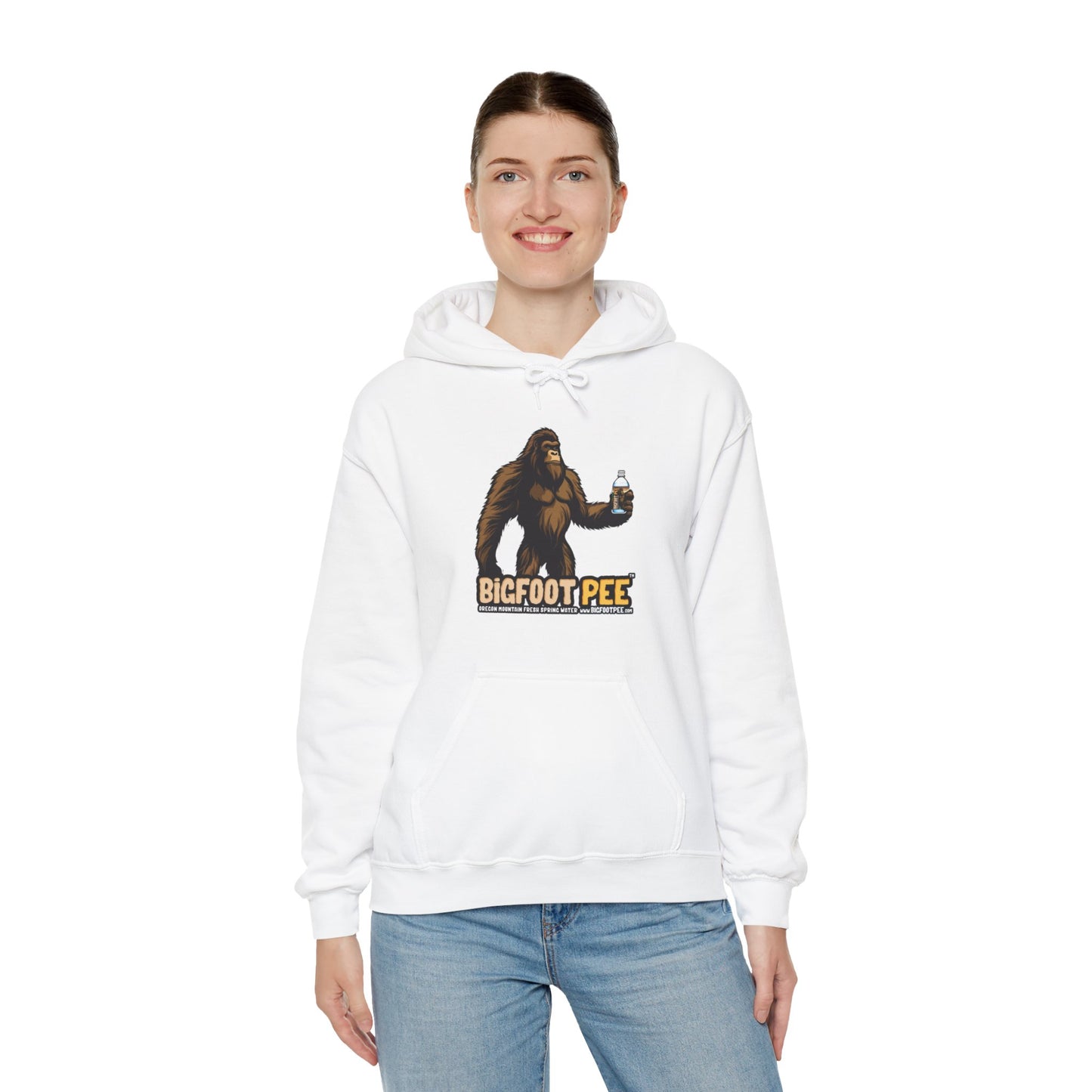 Bigfoot Pee Unisex Adult Hooded Heavy Blend Sweatshirt