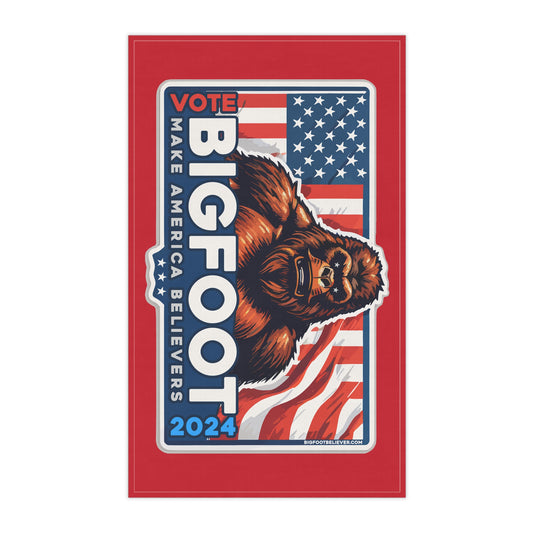 Bigfoot for President 2024 Red Kitchen Towel