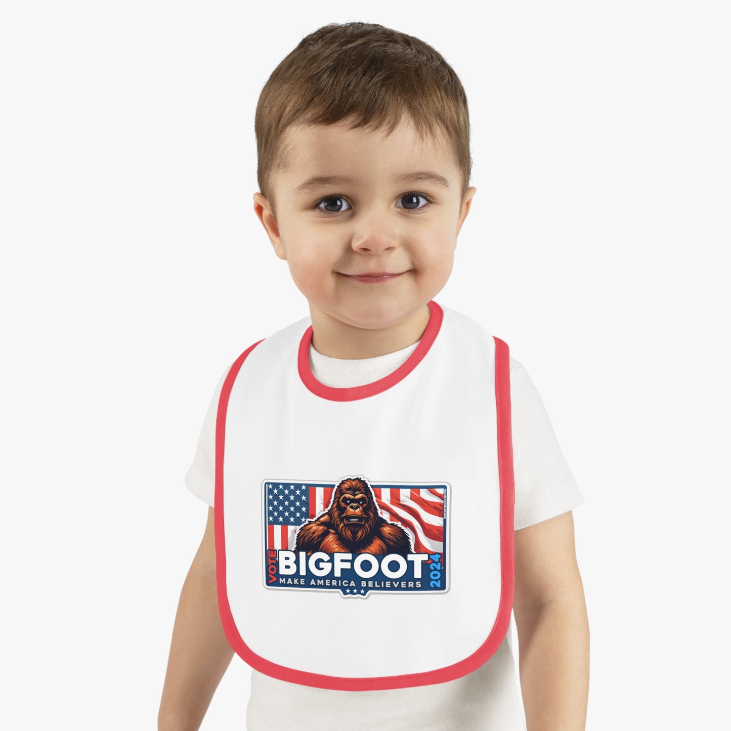 Bigfoot for President 2024 Baby Contrast Trim Jersey Bib