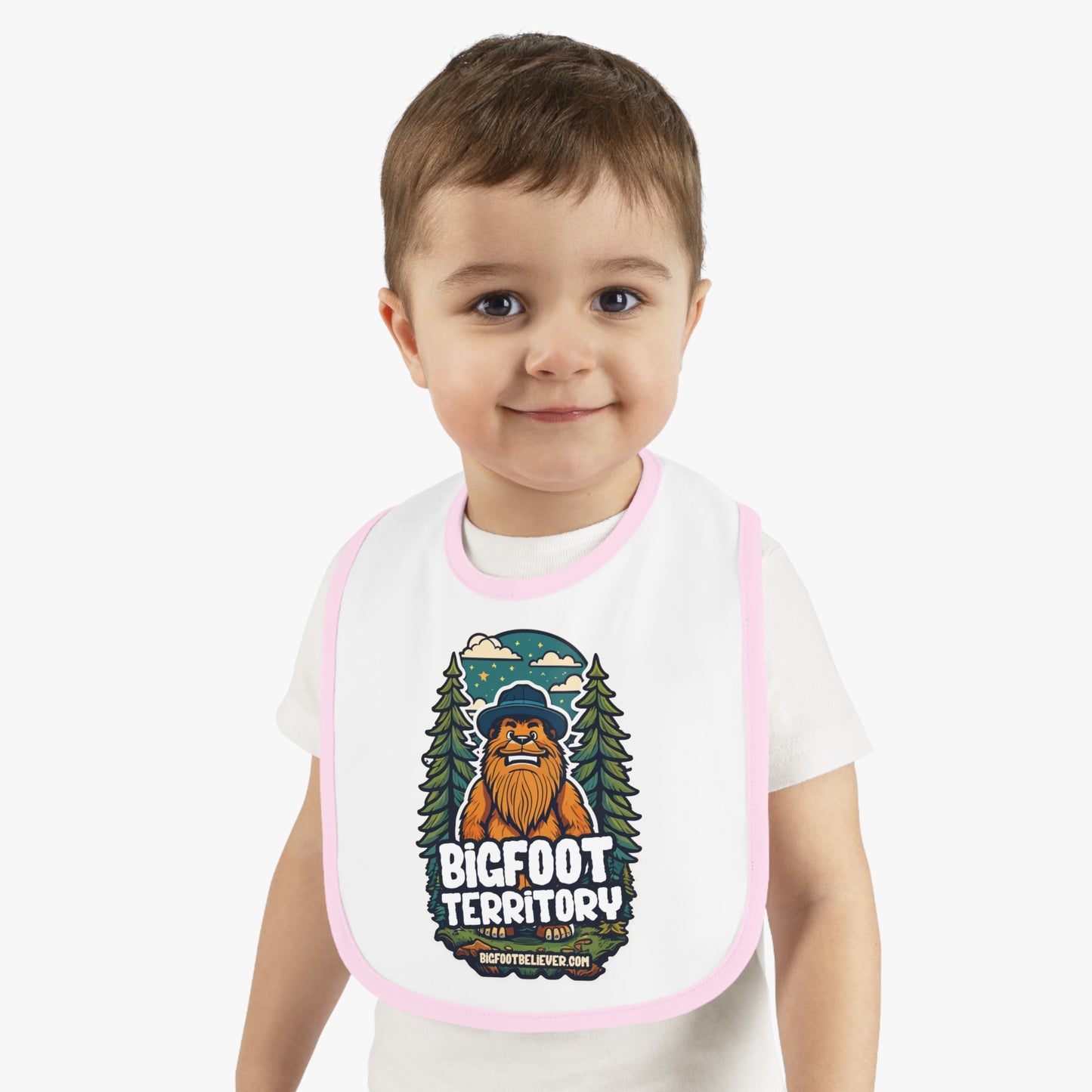 Bigfoot Territory ll Baby Contrast Trim Jersey Bib