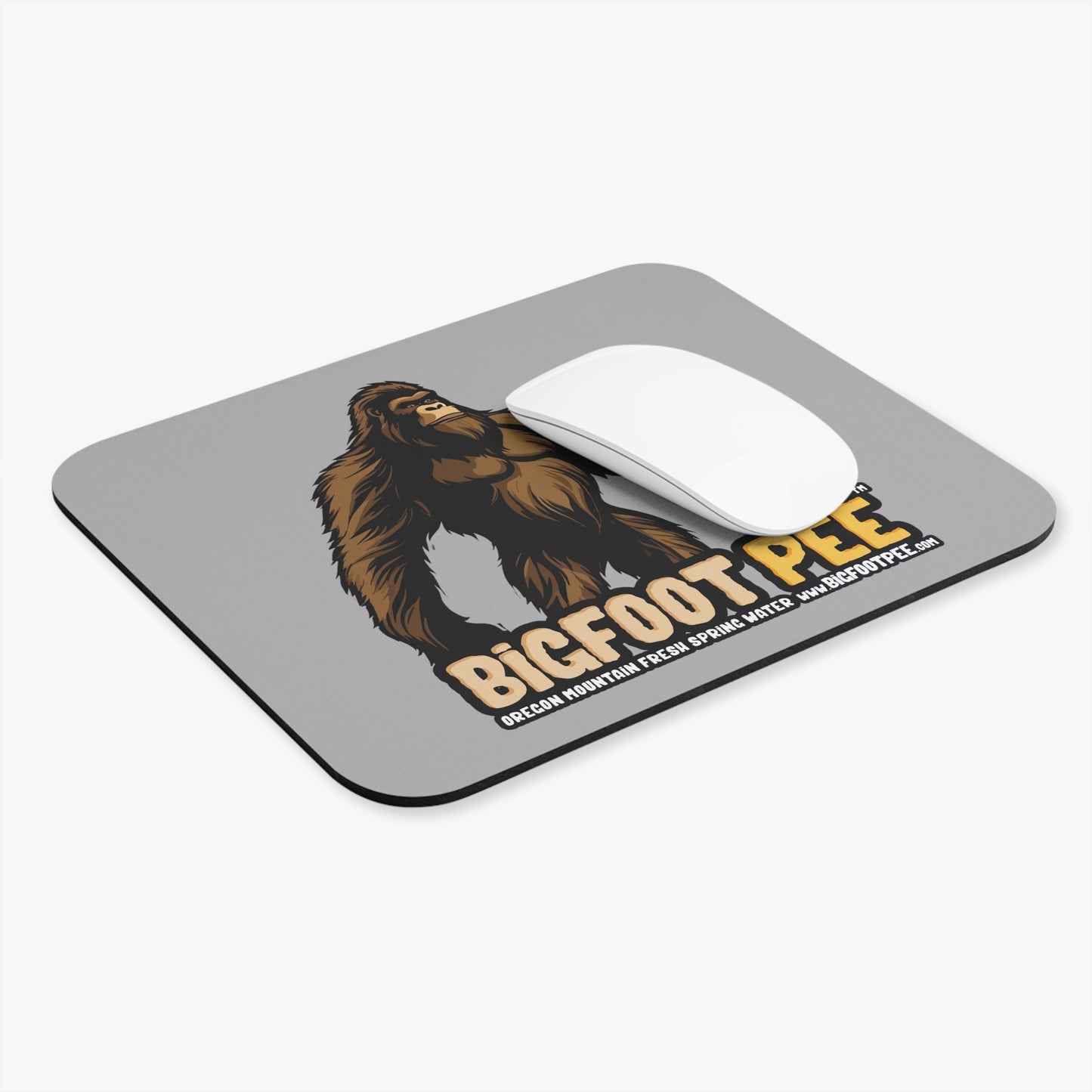 Bigfoot Pee Mouse Pad 8"x9" Tan
