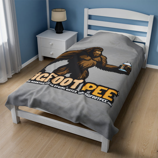 Bigfoot Pee Velveteen Plush Blanket