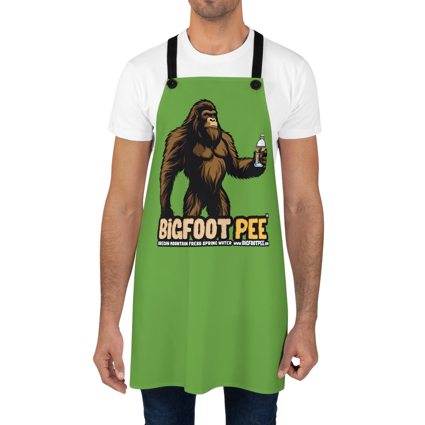 Bigfoot Pee Green Apron (AOP)