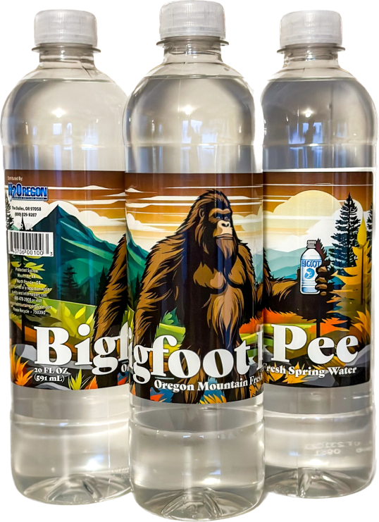 Bigfoot Pee, Oregon Mountain Fresh Spring Water 20 floz