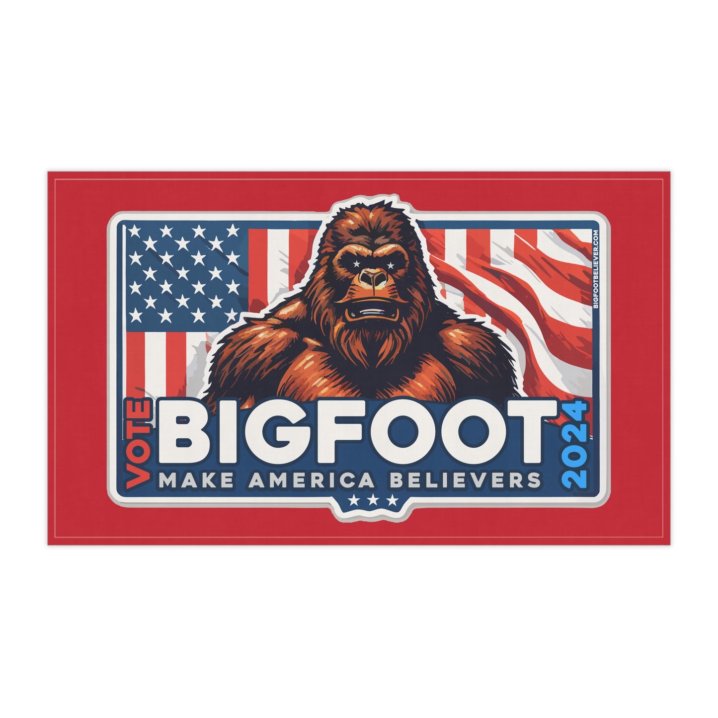 Bigfoot for President 2024 Red Kitchen Towel