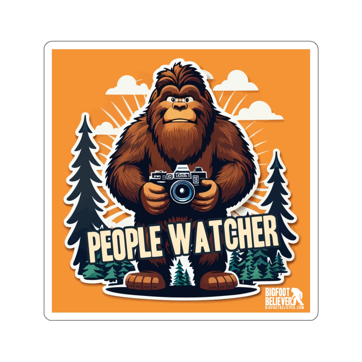 Bigfoot People Watcher Kiss-Cut Stickers