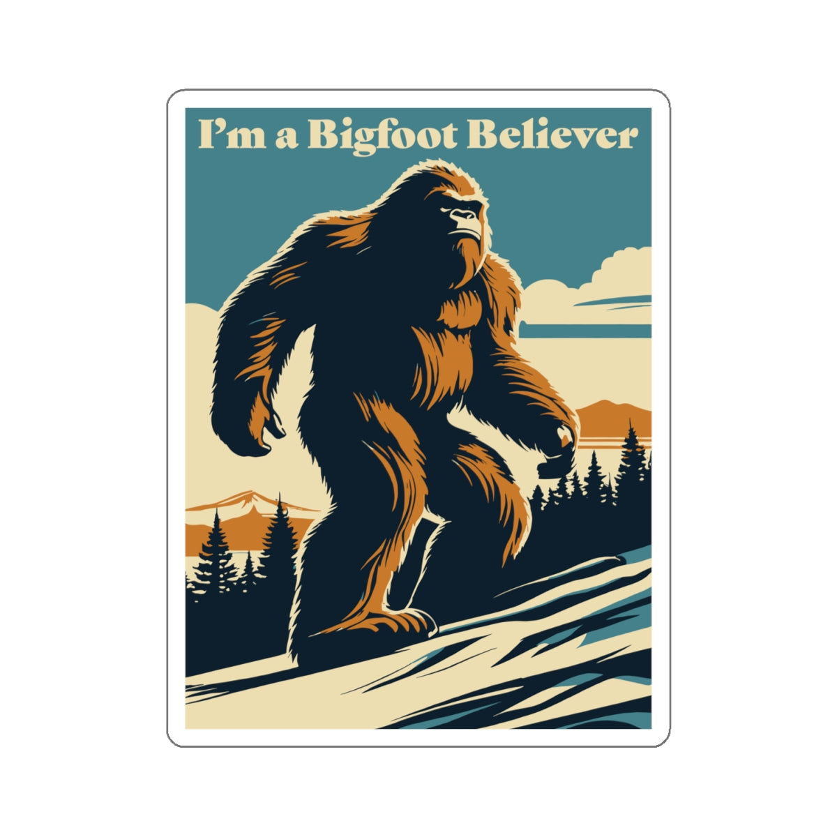 Mountain Bigfoot Kiss-Cut Stickers